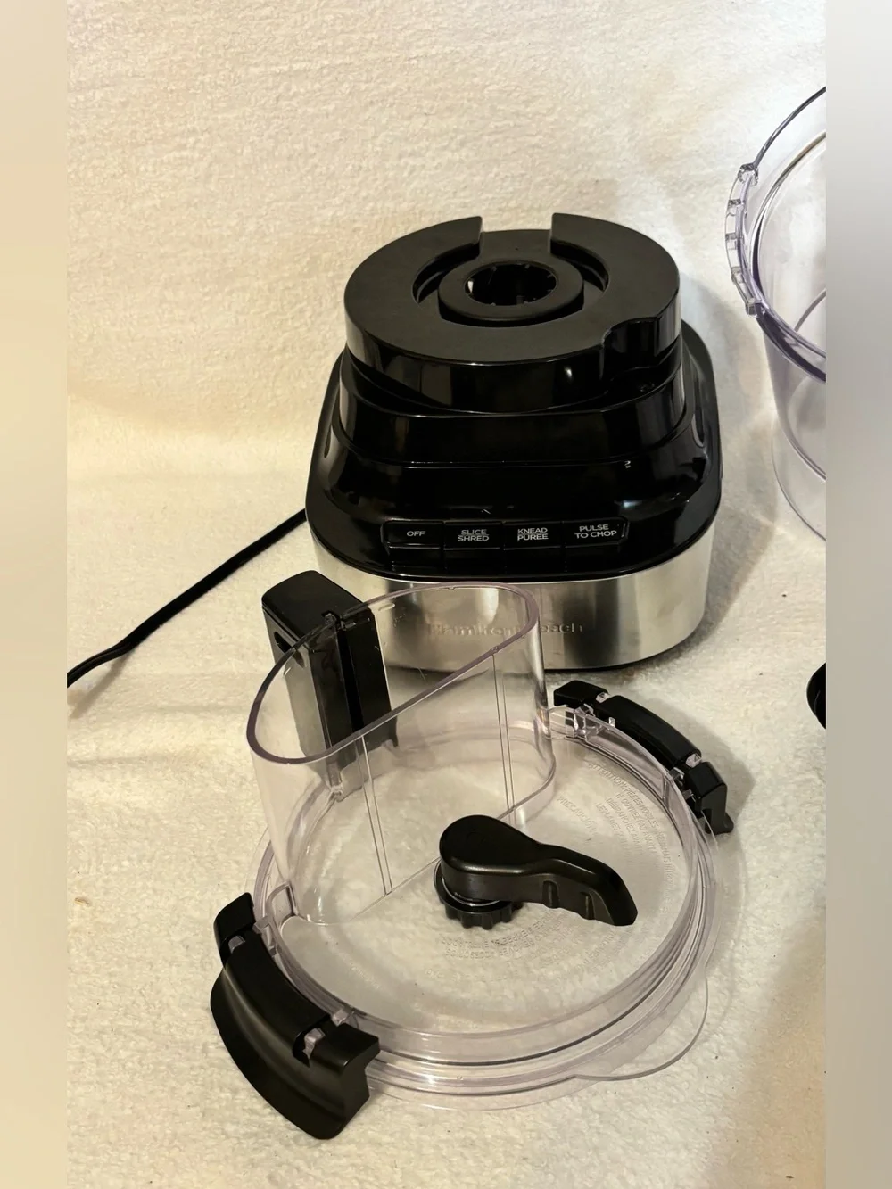 Black Food Processor with Clear Bowl -Hamilton Beach see picture details